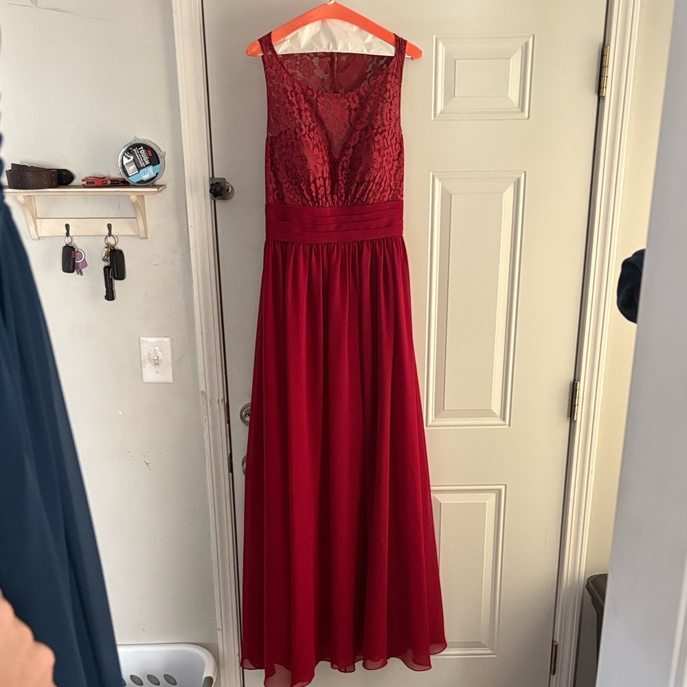 Christina Wu Claret Lace Gown